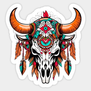 Lovely orange horns Sticker